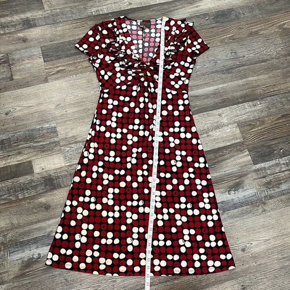 Sere Nade Red Black Dots Ruffle Flounce Short Sleeved Retro Pop Art Dress Sz S - Picture 9 of 12